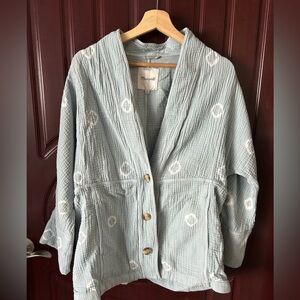 shibori lightspun seamed robe jacket